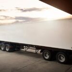 Semi,Trailer,Trucks,Parked,Loading,At,Dock,Warehouse.,Shipping,Cargo
