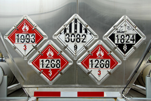 Usdot,Hazardous,Materials,Transportation,Placards,On,Rear,Of,A,Fuel